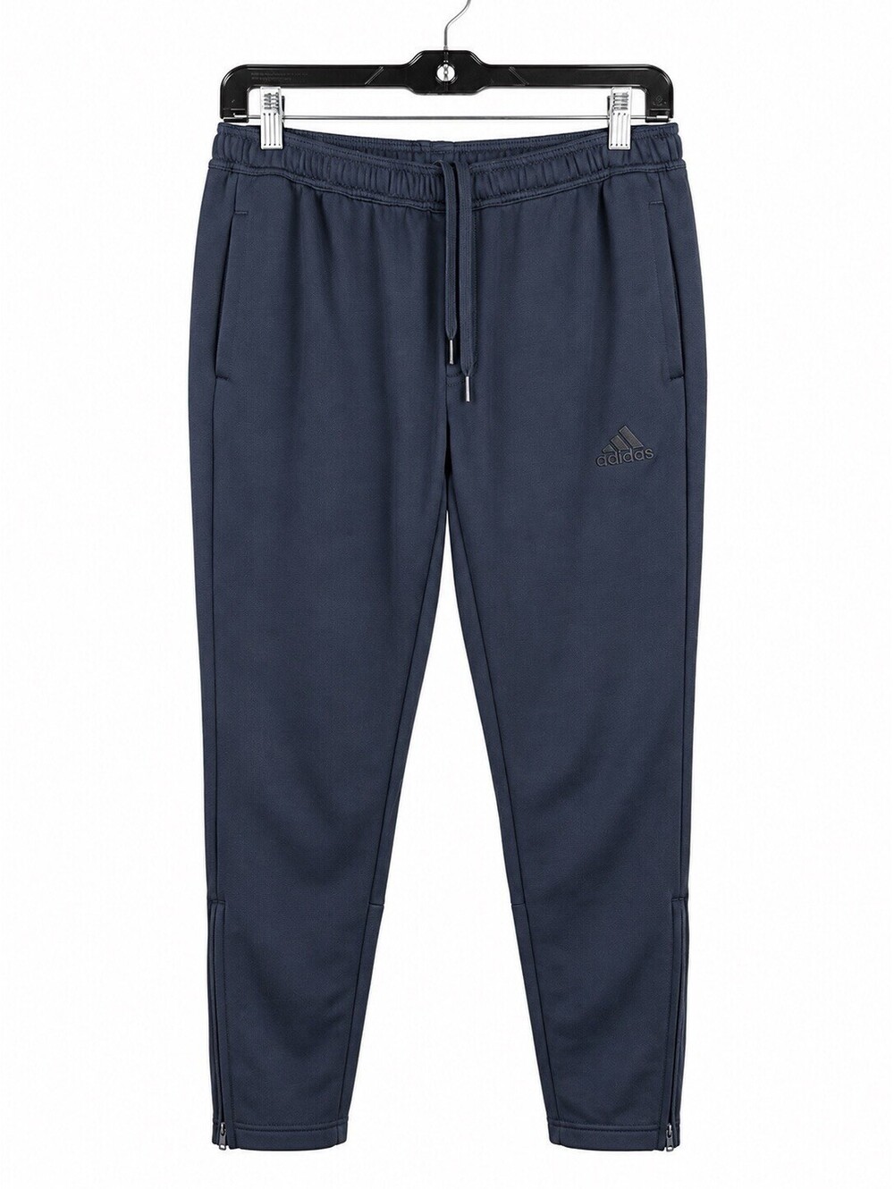 Adidas Mens M Jogger Pants Navy Tapered Training Sweatpants Ankle Zip